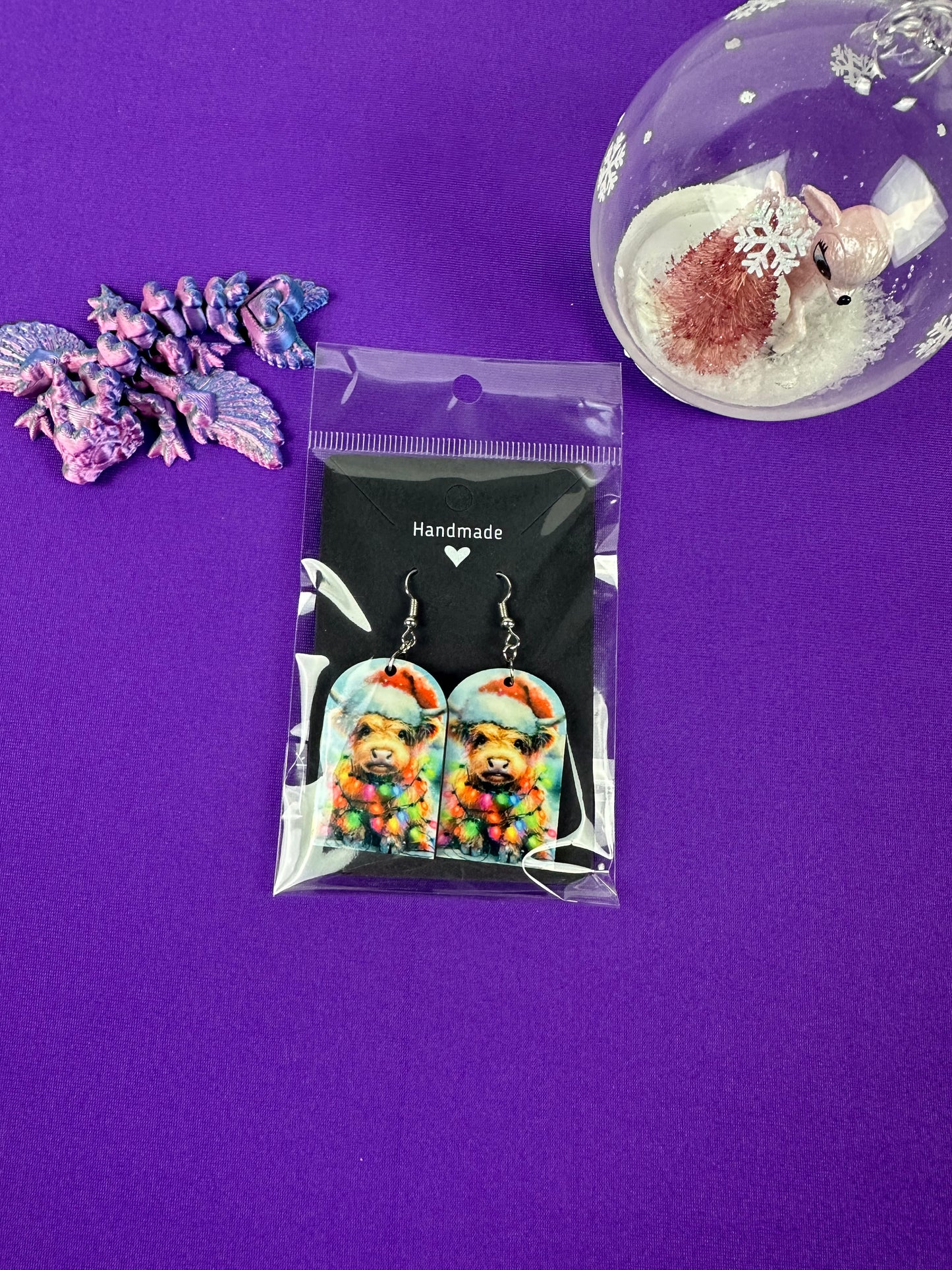 Earrings - Christmas Highland Cows