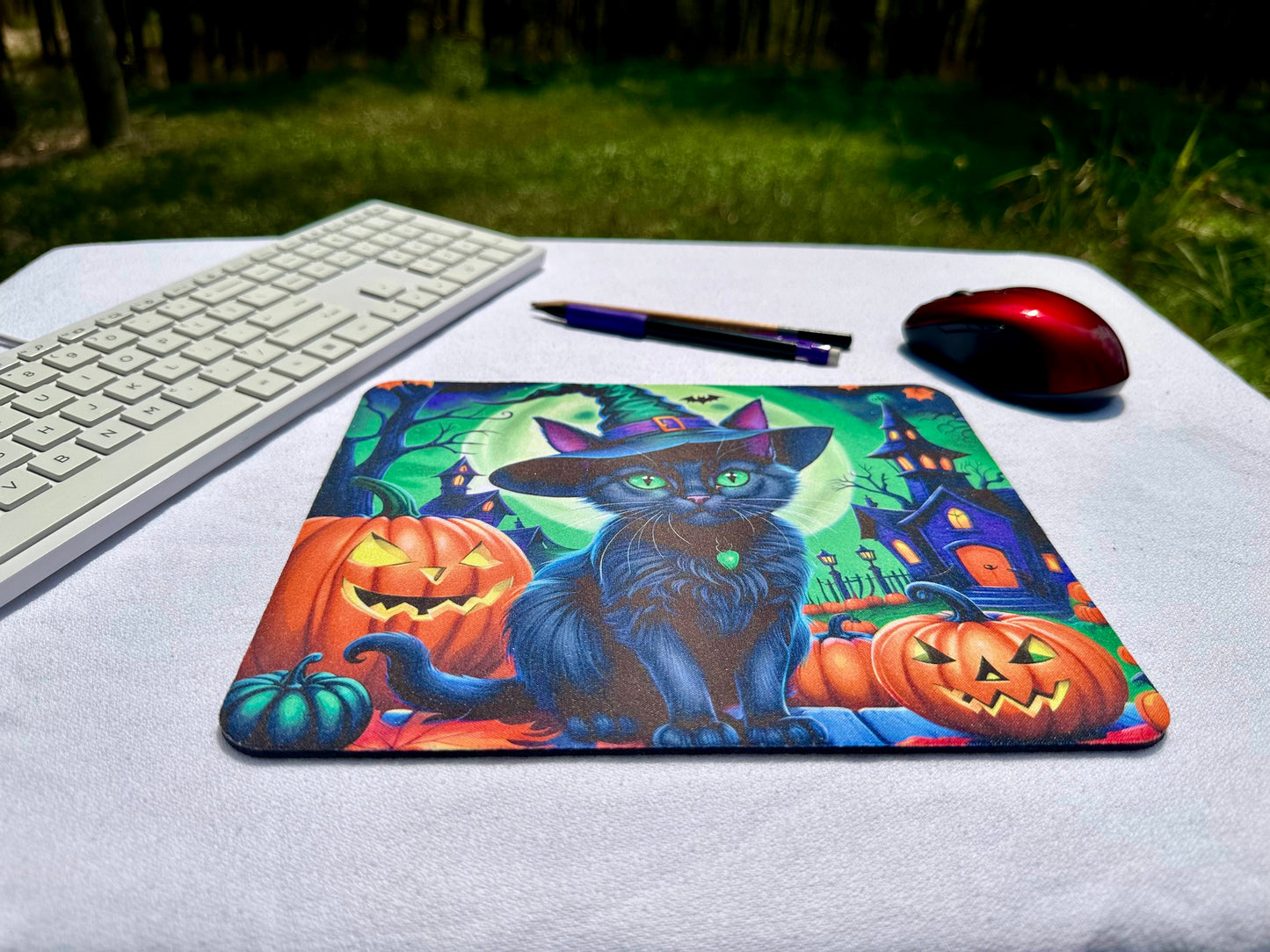 Mouse Pad Cat Witch