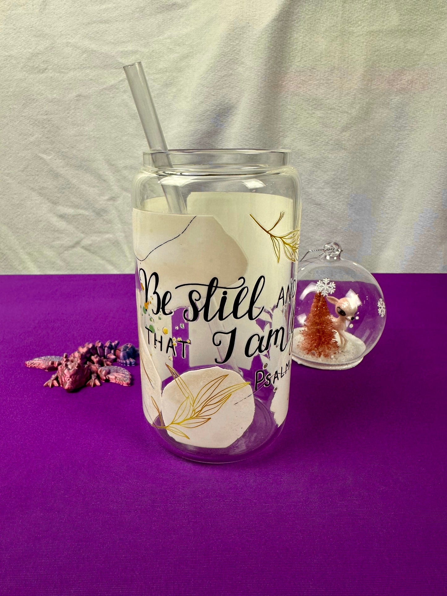 Be still and know that I am god Libby glass