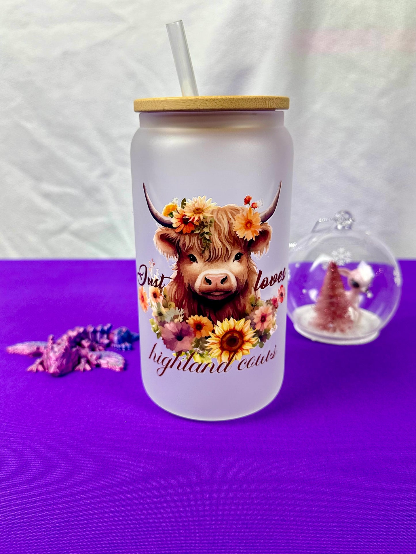 Just Loves Highland Cows Libby glass