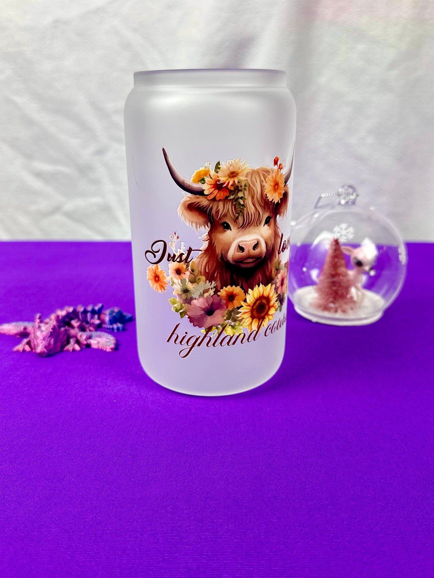 Just Loves Highland Cows Libby glass