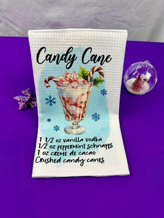 Candy Cane Cocktail Kitchen Towel