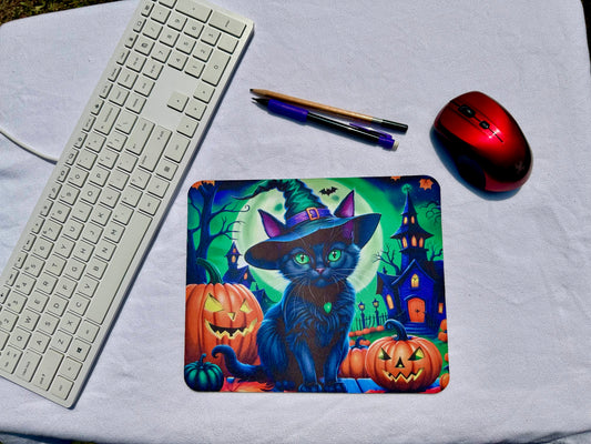 Mouse Pad Cat Witch