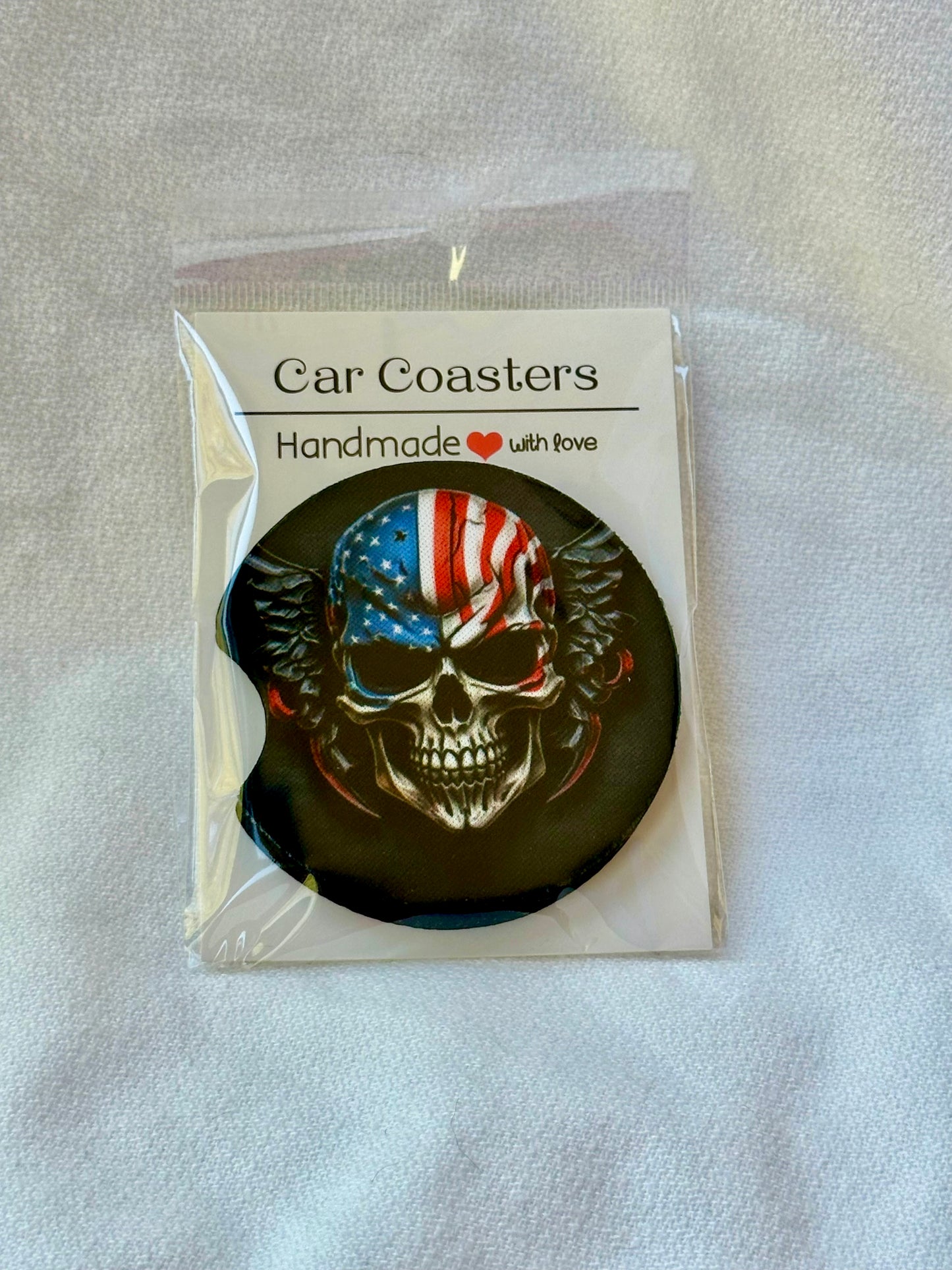 Car Coaster - Winged Skull - Single