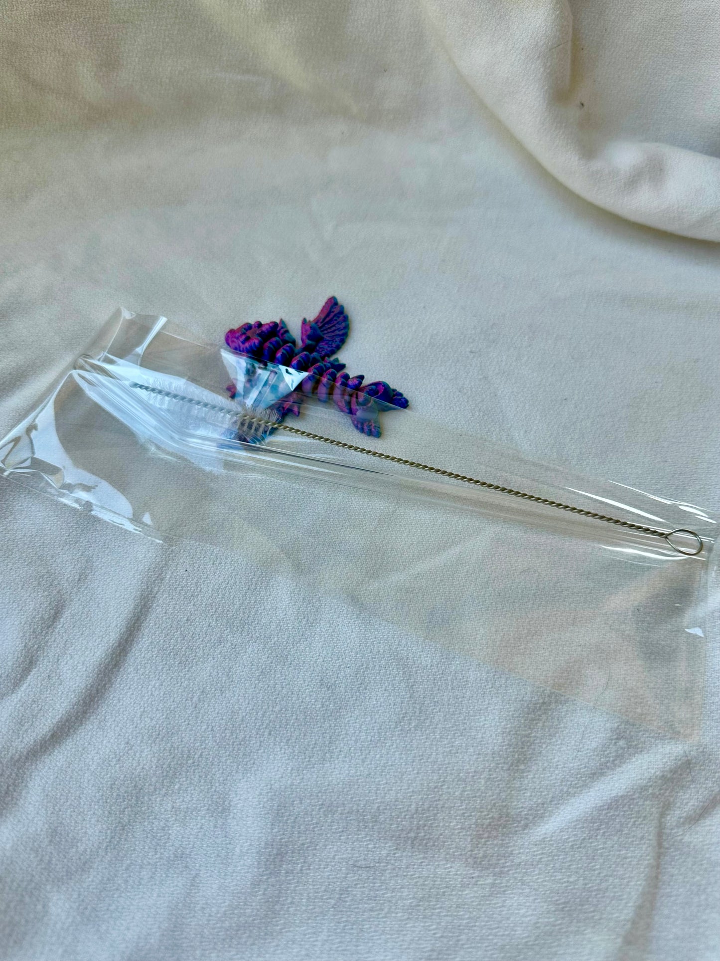 Glass Straw - Angled with Straw Cleaner 9"