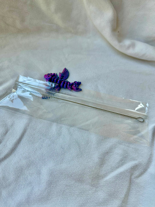 Glass Straw - Straight with Straw Cleaner 7.9"