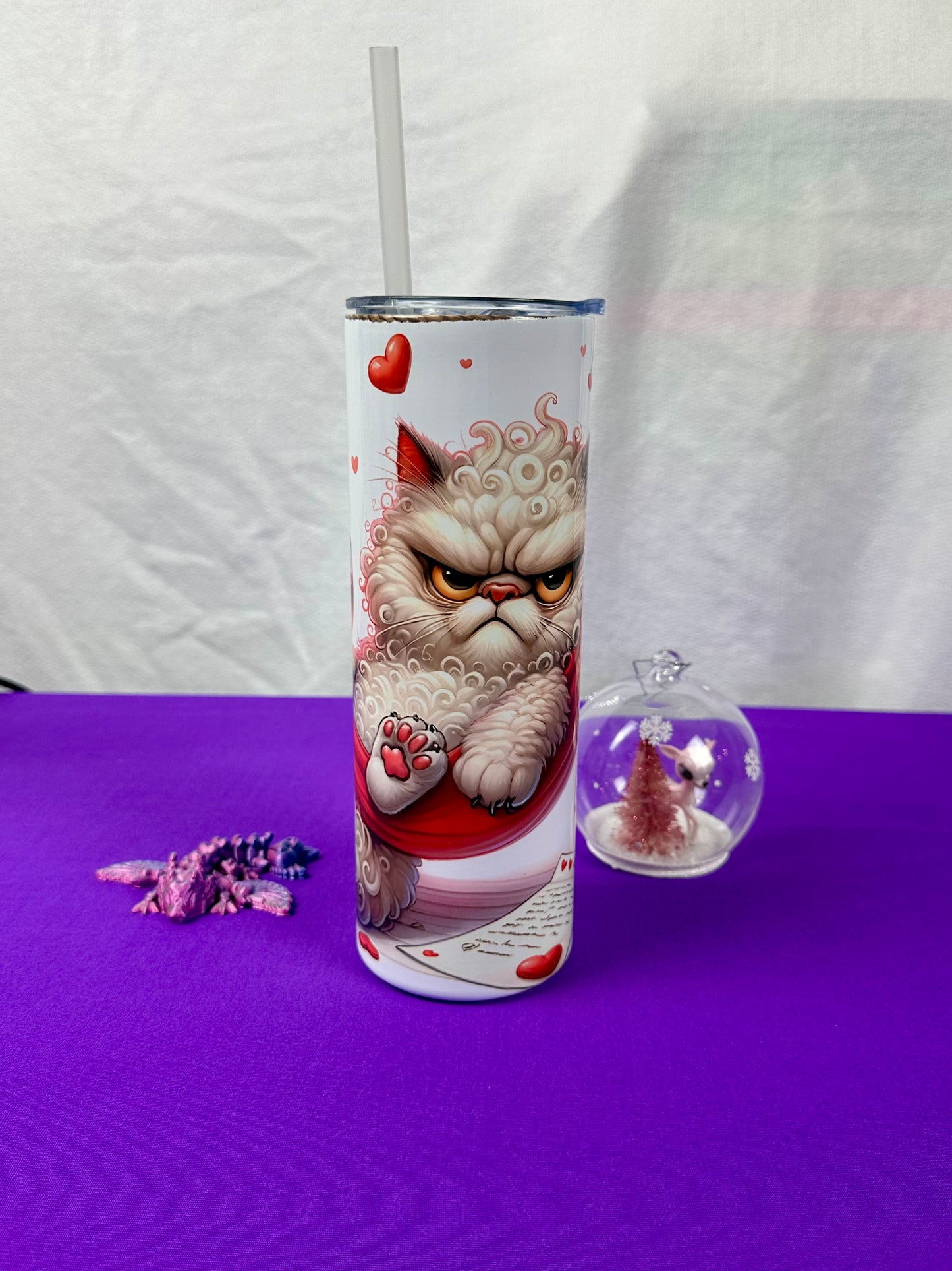 Grumpy Valentine Cat 20 oz Tumbler