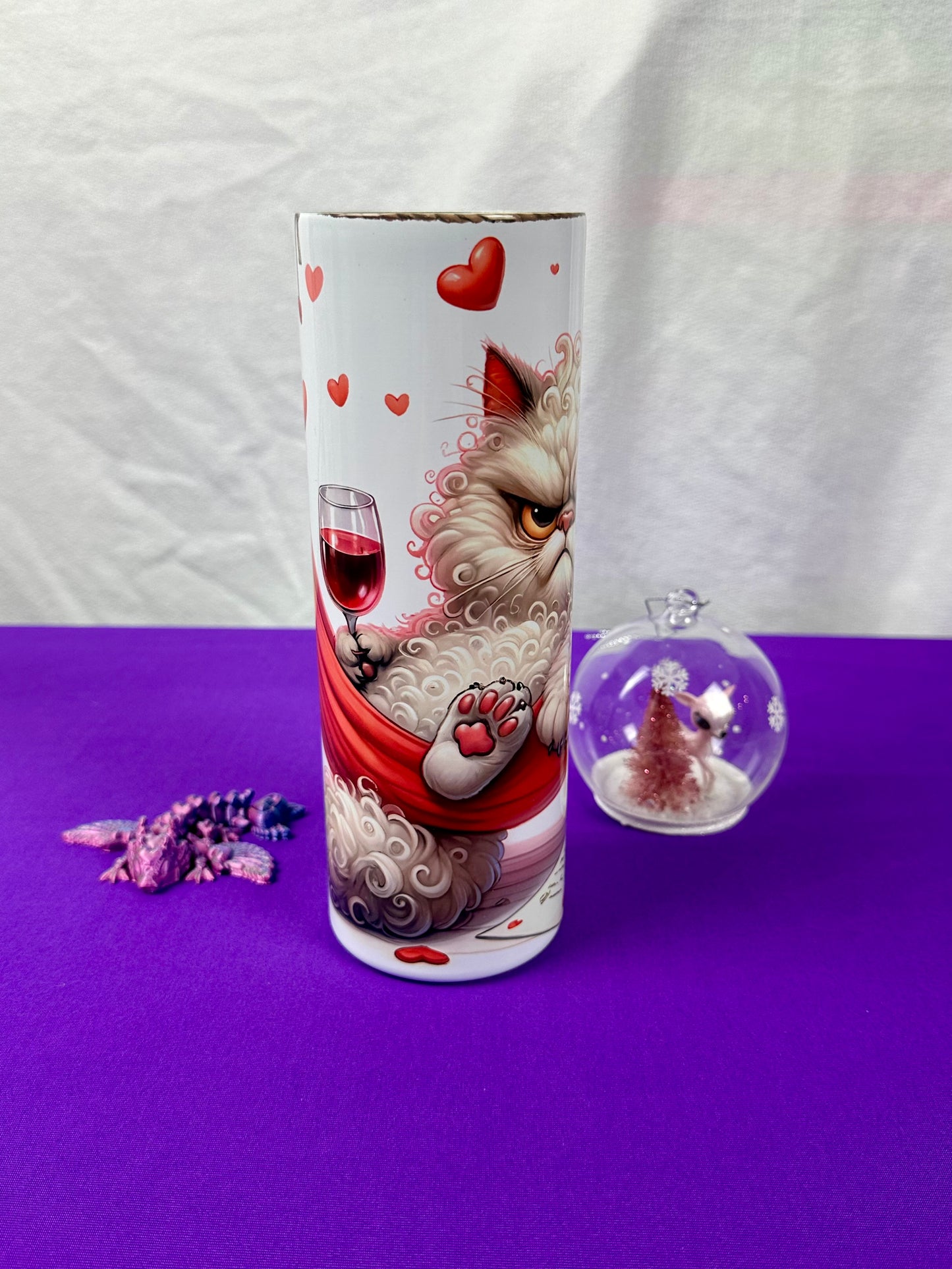 Grumpy Valentine Cat 20 oz Tumbler