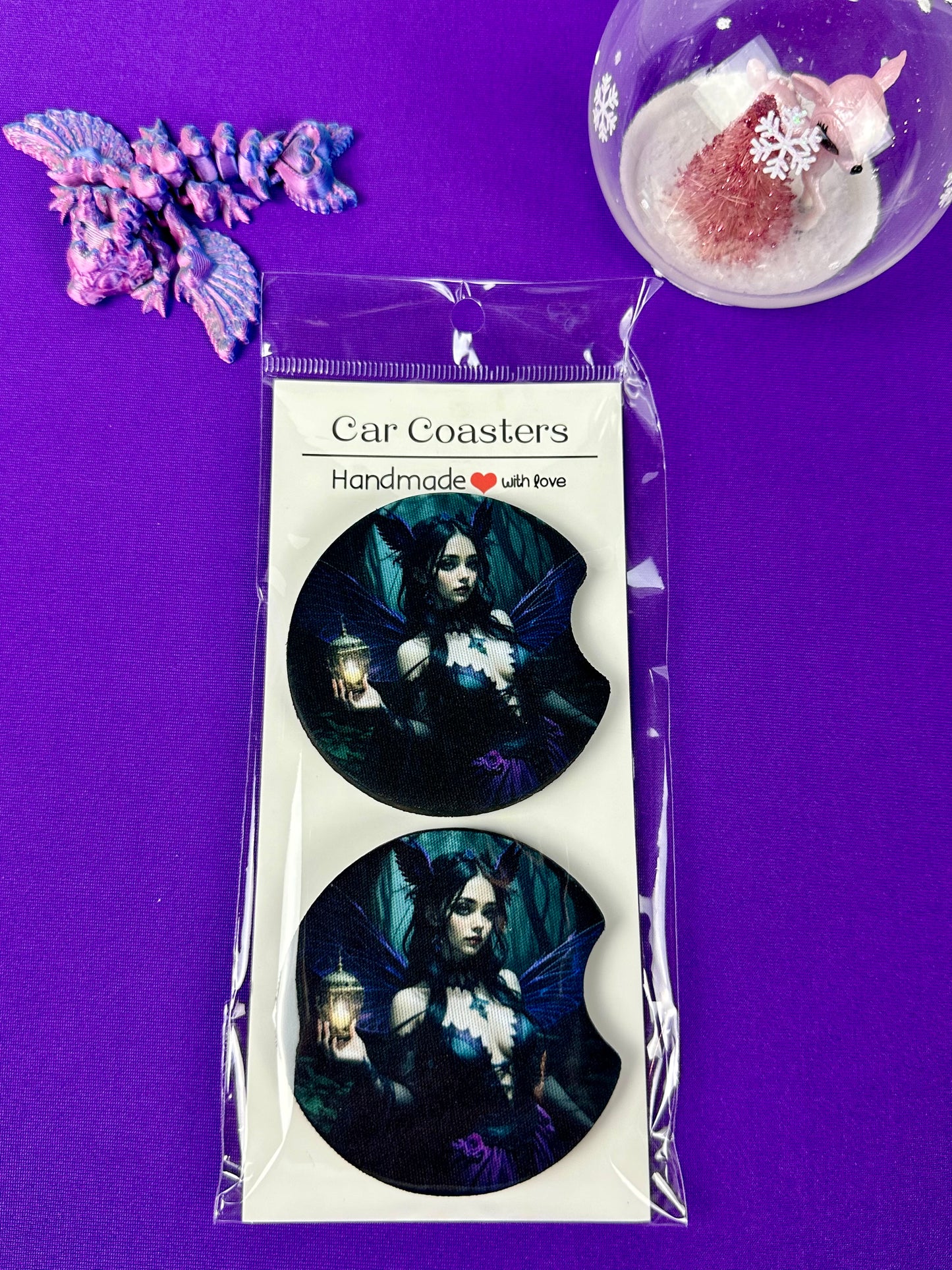 Gothic Fairy Car Coaster - Twin Pack